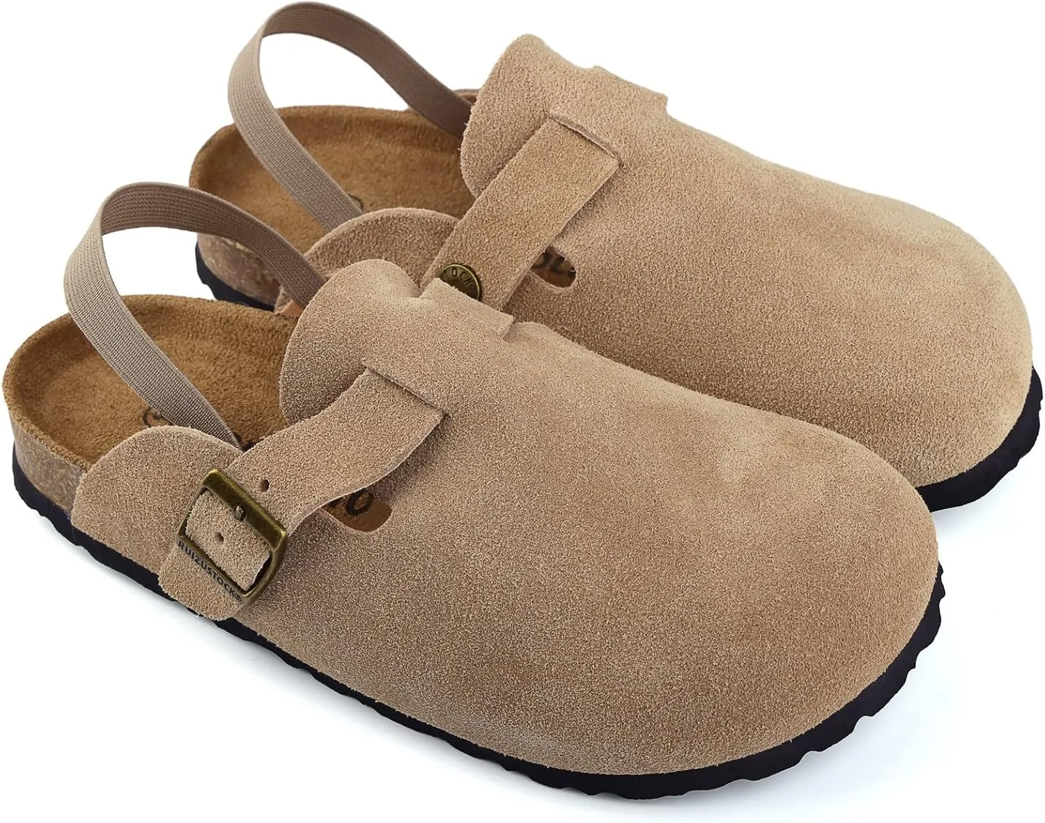 Kids Suede Clogs Toddler Clogs Boys Girls Sandals Cork Adjustable Buckle Mules