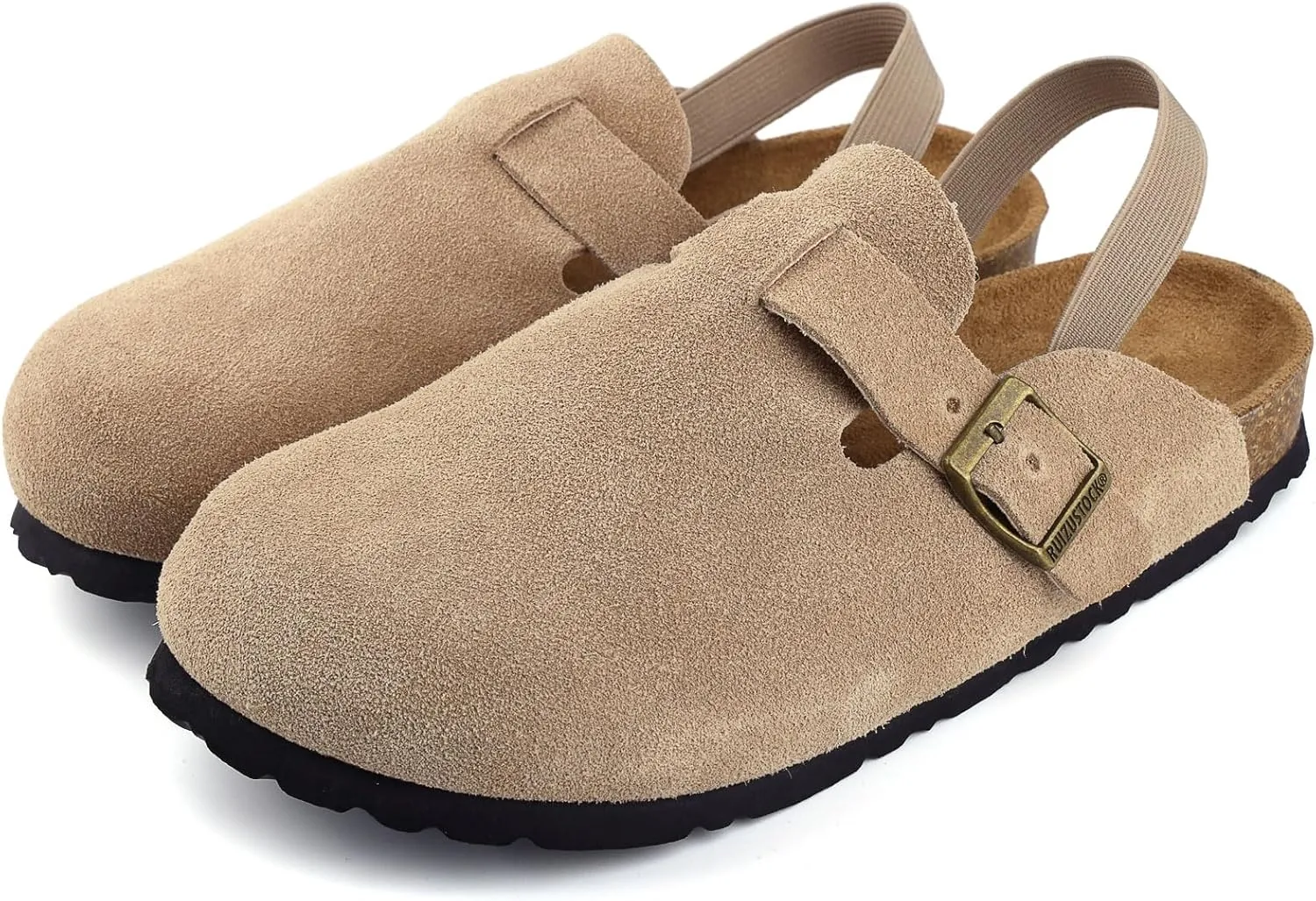 Kids Suede Clogs Toddler Clogs Boys Girls Sandals Cork Adjustable Buckle Mules