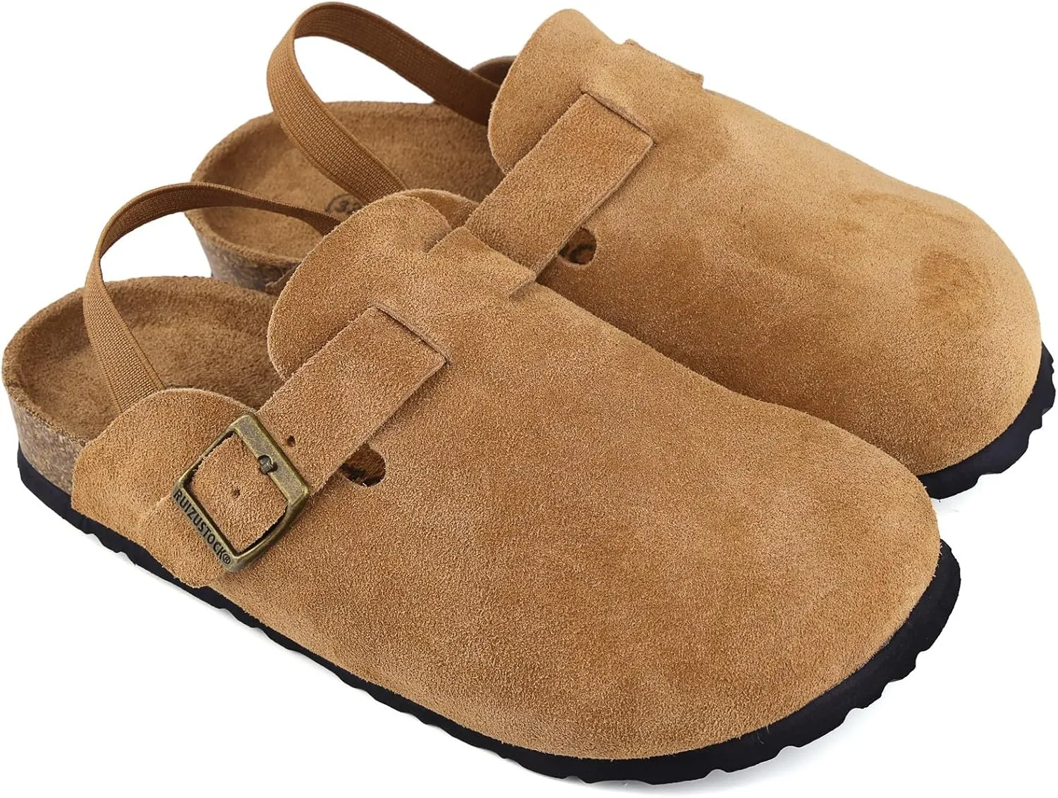 Kids Suede Clogs Toddler Clogs Boys Girls Sandals Cork Adjustable Buckle Mules