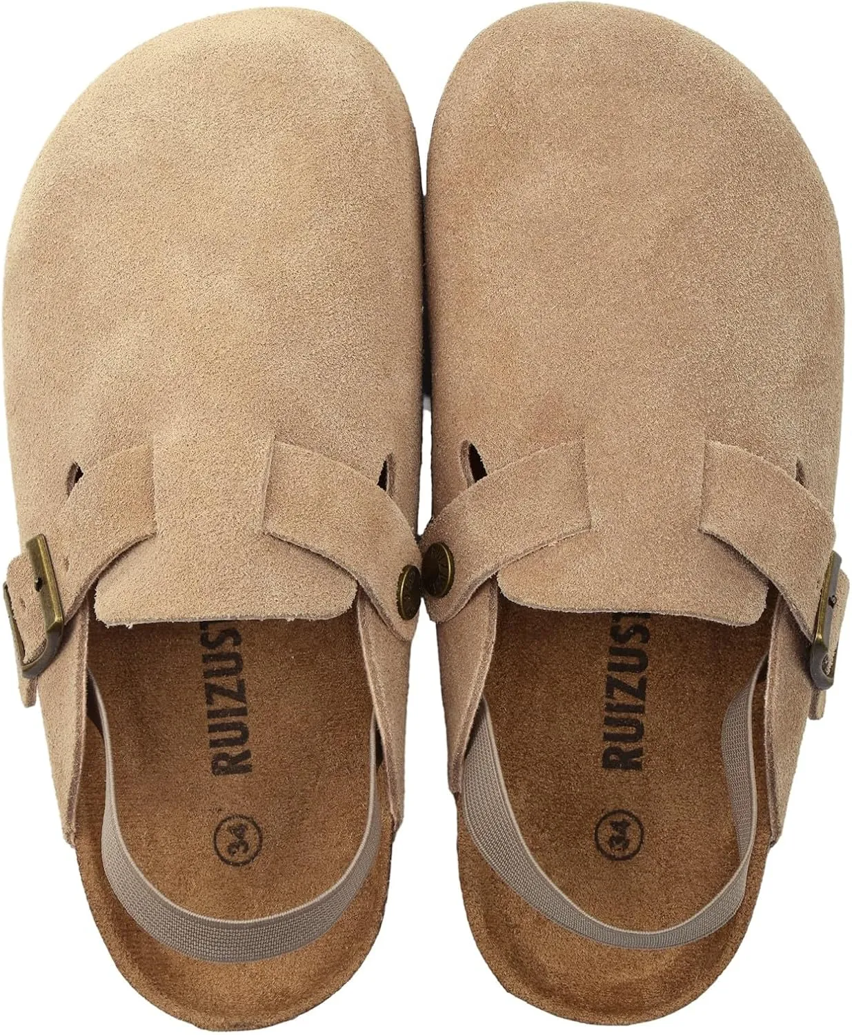 Kids Suede Clogs Toddler Clogs Boys Girls Sandals Cork Adjustable Buckle Mules