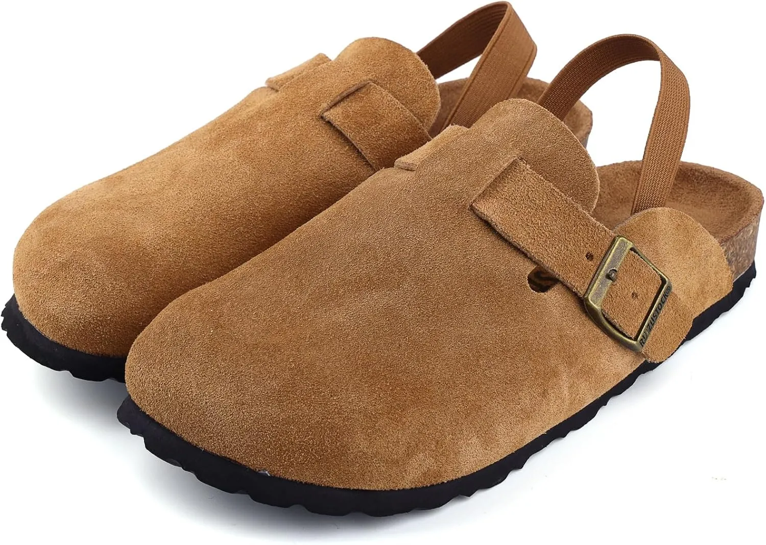 Kids Suede Clogs Toddler Clogs Boys Girls Sandals Cork Adjustable Buckle Mules