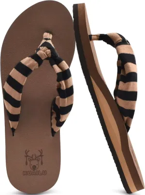 KuaiLu Flip Flops for Women with Arch Support Yoga Mat Comfortable Summer Beach Walking Thong Cushion Sandals Slip On Indoor Outdoor