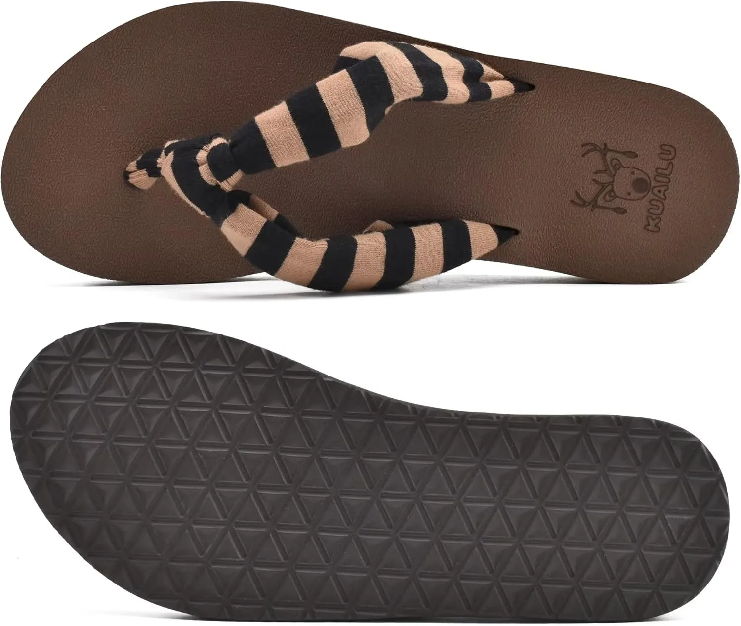 KuaiLu Flip Flops for Women with Arch Support Yoga Mat Comfortable Summer Beach Walking Thong Cushion Sandals Slip On Indoor Outdoor