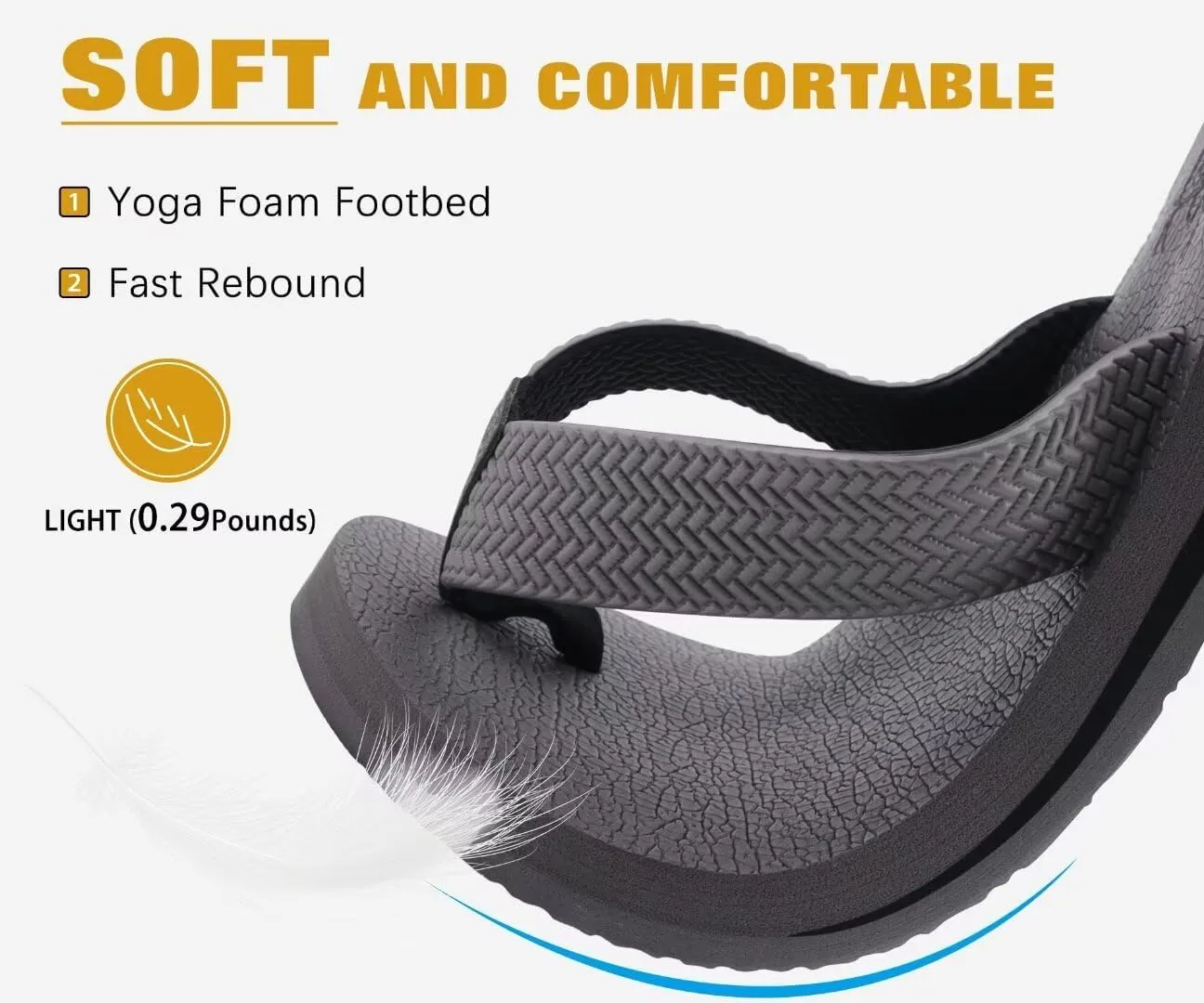 KuaiLu Men's Leather Flip Flops Arch Support Summer Beach Pool Water Thong Sandals Waterproof Rubber Walking Shoes