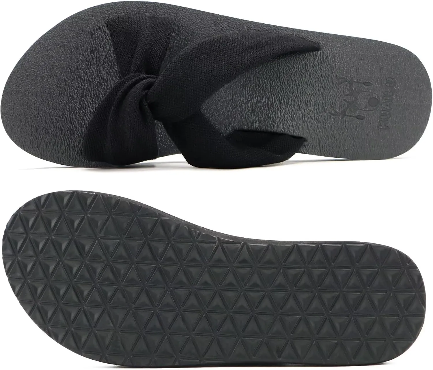 KuaiLu Womens Dressy Sandals with Arch Support Yoga Mat Comfortable Cushion Walking Criss Cross Slides Summer Beach Slip On Indoor Outdoor Slippers