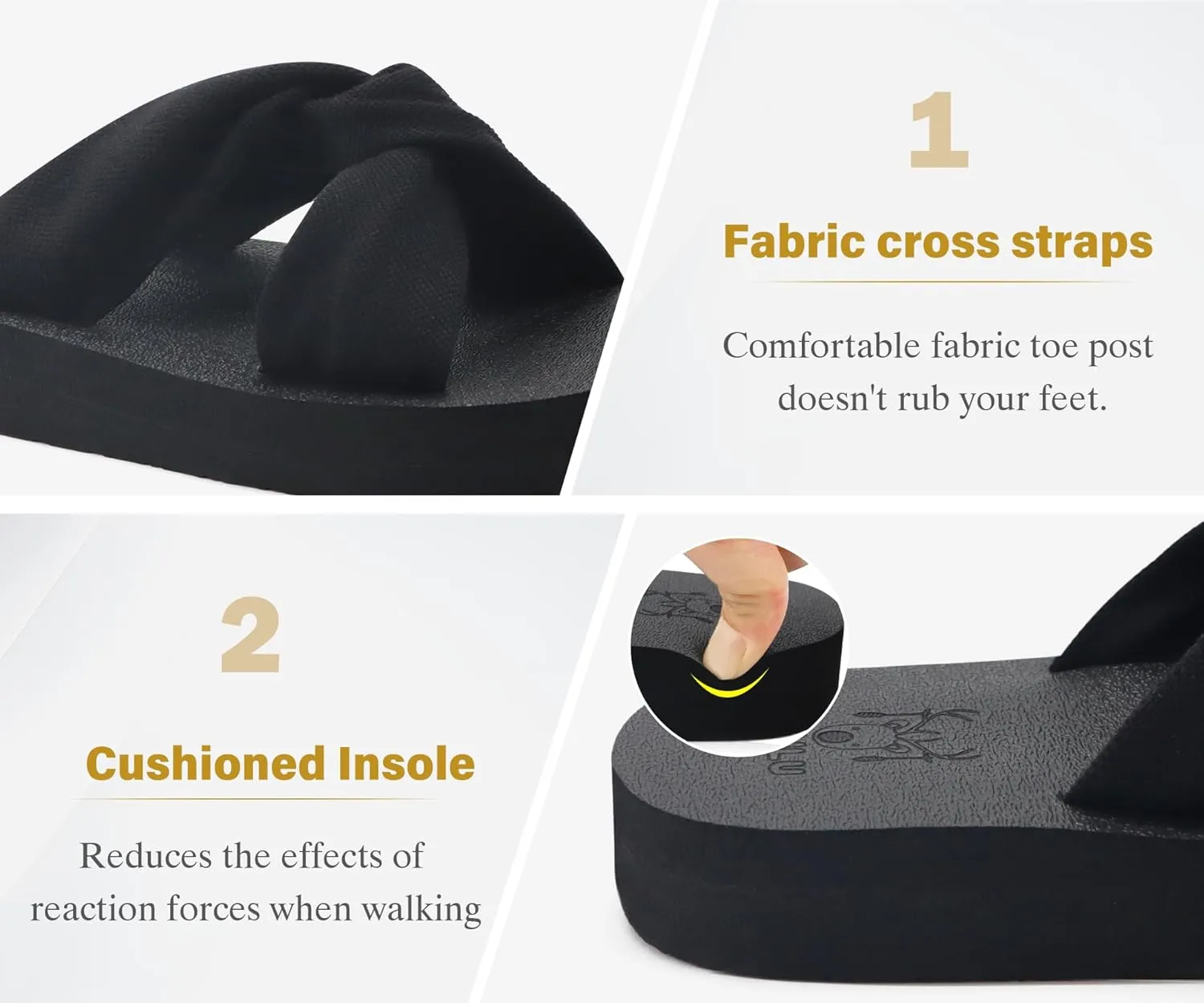 KuaiLu Womens Dressy Sandals with Arch Support Yoga Mat Comfortable Cushion Walking Criss Cross Slides Summer Beach Slip On Indoor Outdoor Slippers