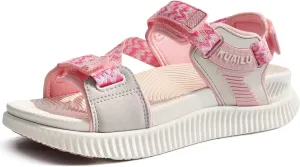 KuaiLu Womens Orthopedic Walking Sandals Recovery Sport Outdoor Hiking Water Sandles Thick Athletic Cushion Adjustable Leather Strap Sandals with Comfortable Plantar Fasciitis Arch Support