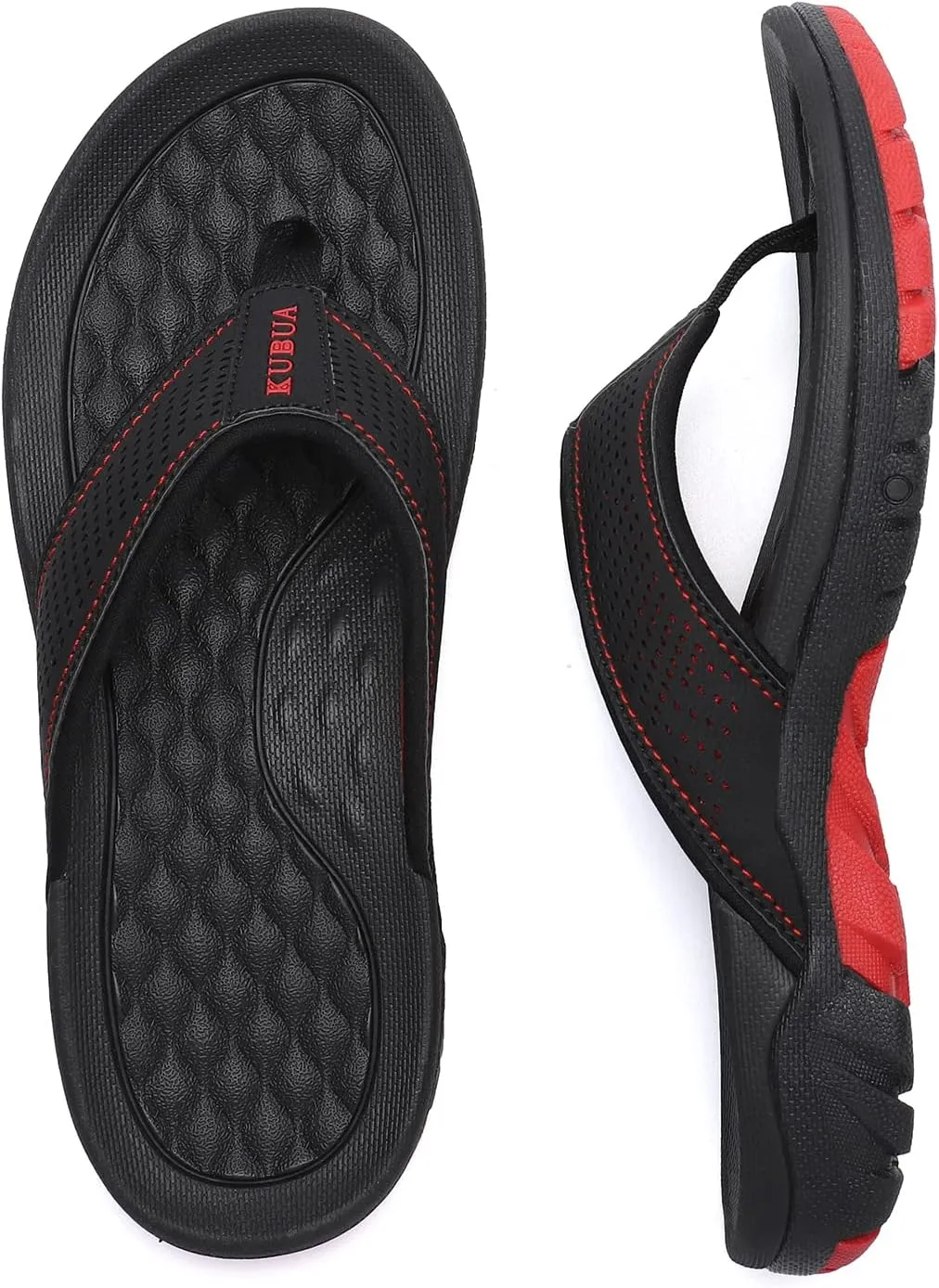 KUBUA Men's Beach Flip-Flops Water Sandals Outdoor Athletic Thong Sandal Slippers