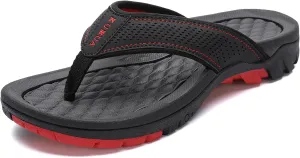 KUBUA Men's Beach Flip-Flops Water Sandals Outdoor Athletic Thong Sandal Slippers