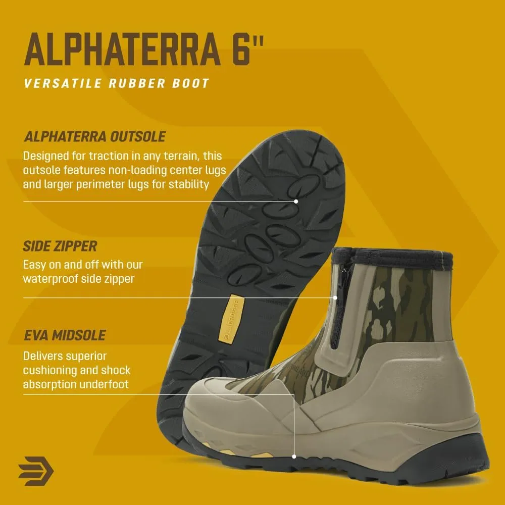 LaCrosse AlphaTerra 6" Zip-Up Waterproof Hiking Boots for Men - Alphaterra Outsole, Active Fit, EVA Midsole Side-Zip