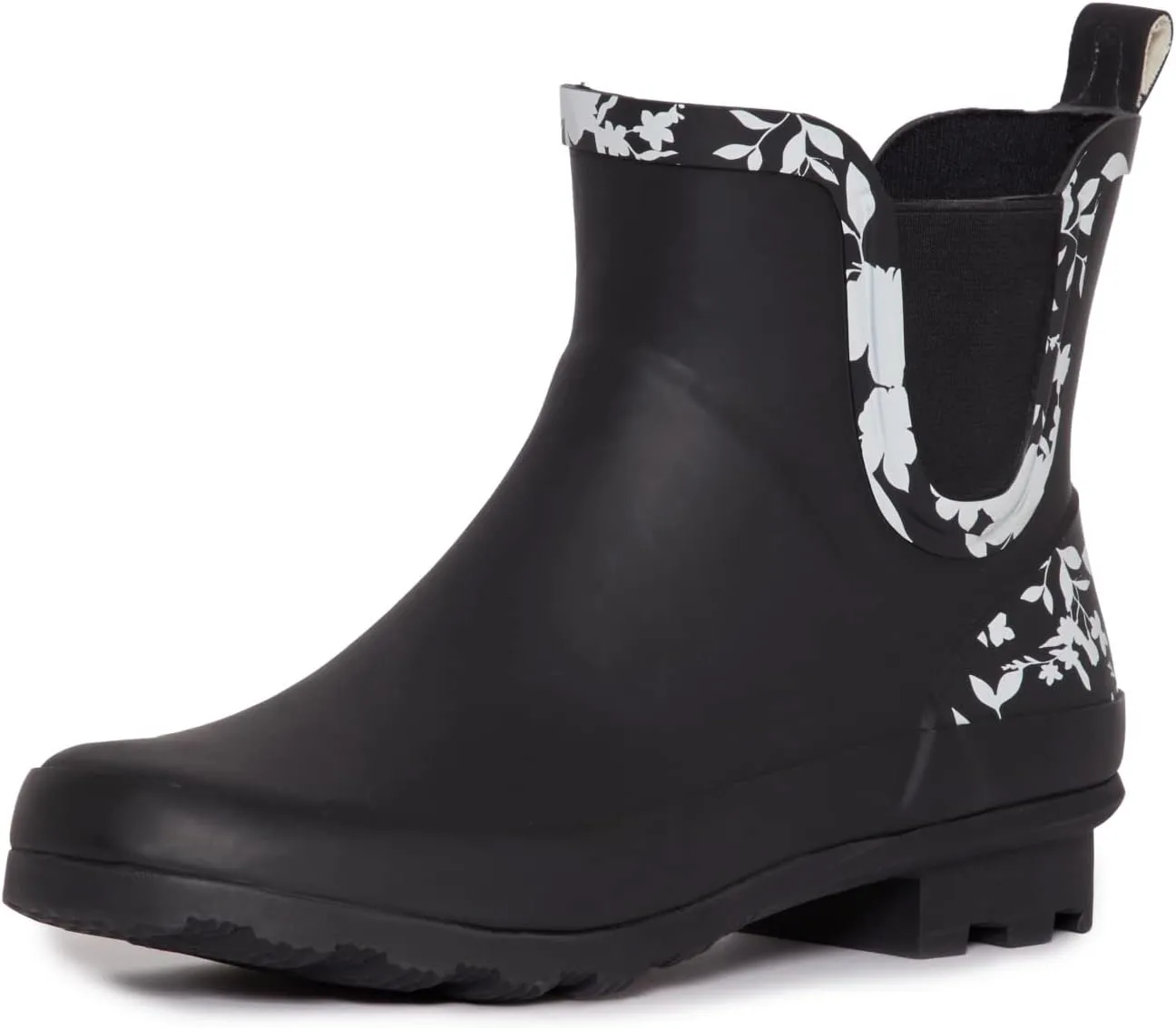 Laura Ashley Ladies Mid Cut Ankle Height Rubber Rain Boots, Lightweight Waterproof Booties for Women