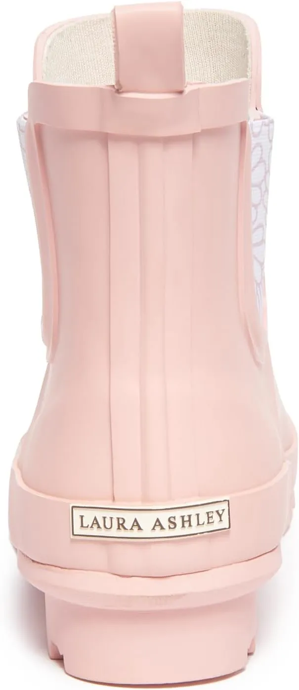 Laura Ashley Ladies Mid Cut Ankle Height Rubber Rain Boots, Lightweight Waterproof Booties for Women