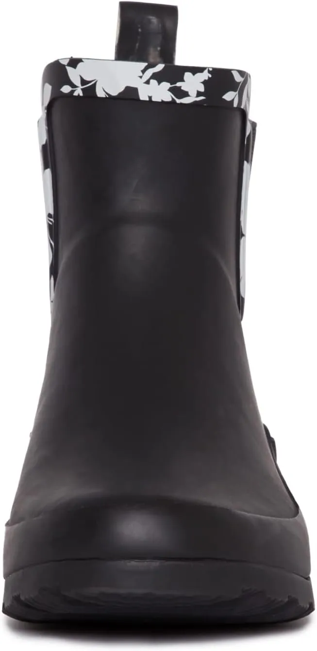 Laura Ashley Ladies Mid Cut Ankle Height Rubber Rain Boots, Lightweight Waterproof Booties for Women