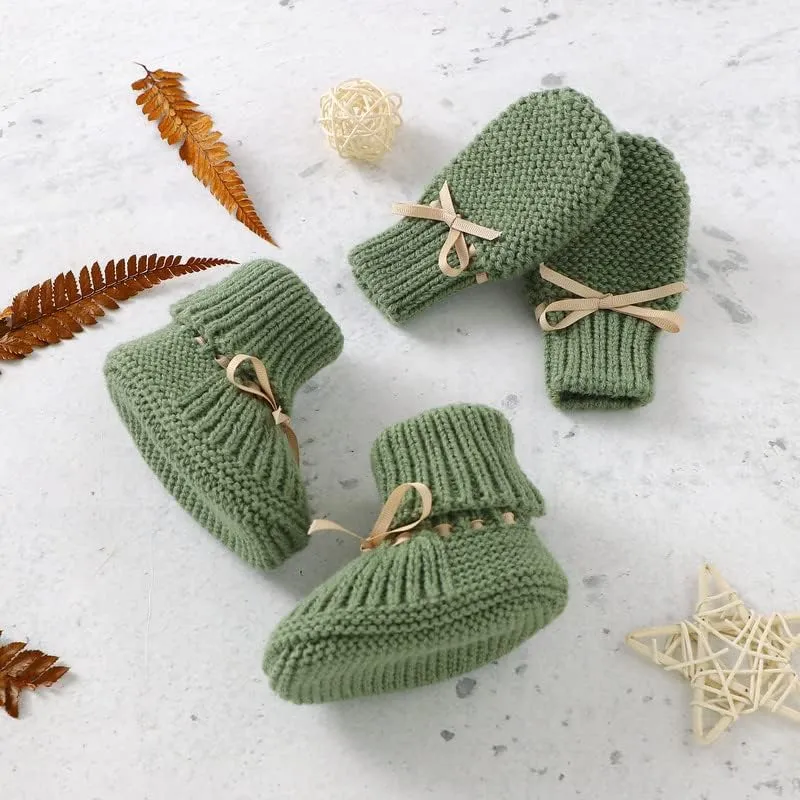 LAWKUL Baby Outfit Cotton Knit Newborn Infant Romper Knitted Longsleeve Sweater Clothes With Warm Hat Set Toddler Boy Girl