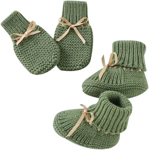LAWKUL Baby Outfit Cotton Knit Newborn Infant Romper Knitted Longsleeve Sweater Clothes With Warm Hat Set Toddler Boy Girl