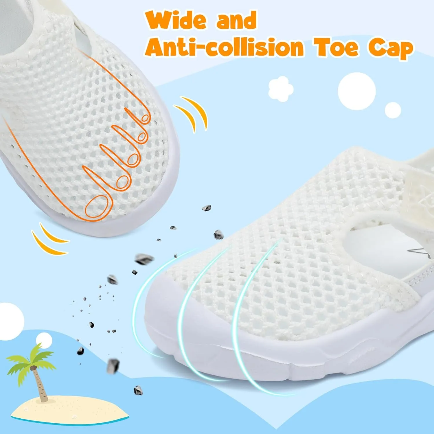 LeIsfIt Toddler Sandals Boys Girls Wide Sandals Kids Water Sandals Barefoot Water Shoes for Beach Swim Lightweight Closed Toe Summer Sandals