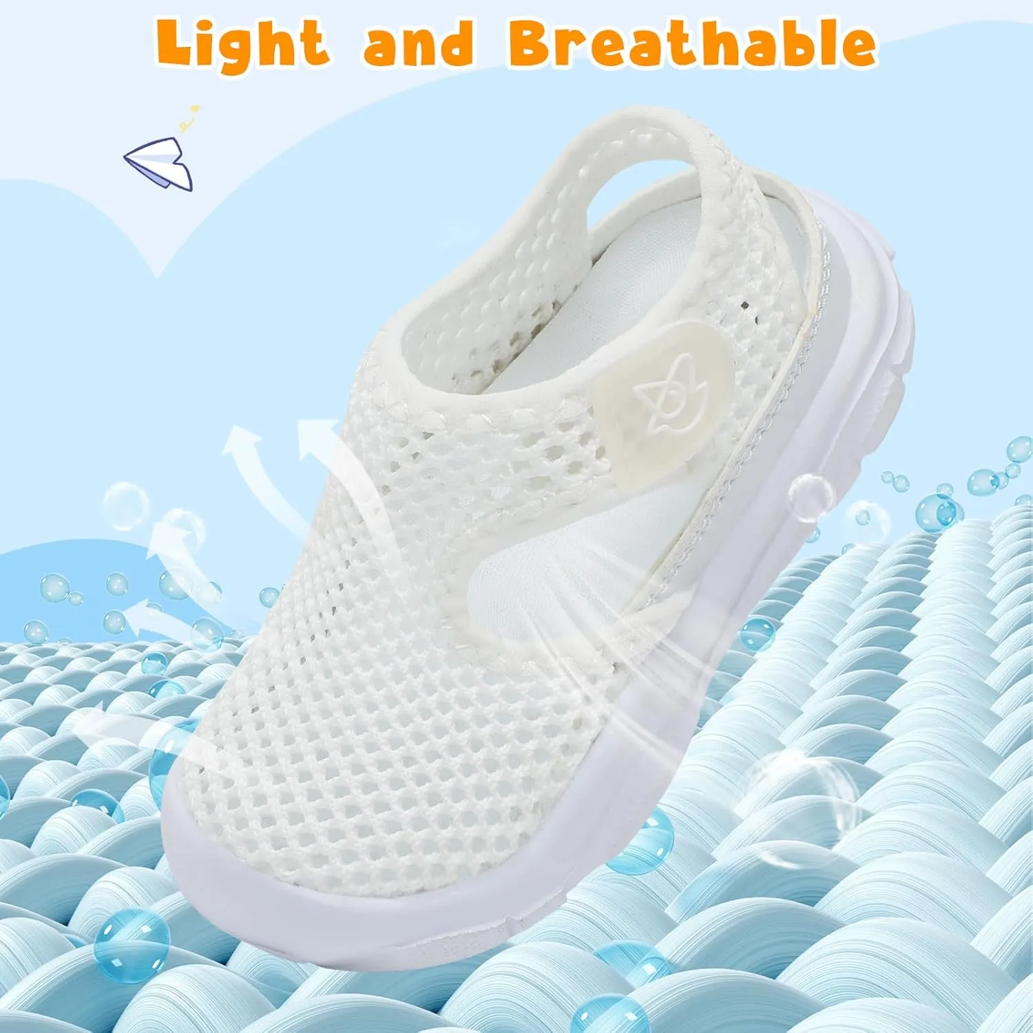 LeIsfIt Toddler Sandals Boys Girls Wide Sandals Kids Water Sandals Barefoot Water Shoes for Beach Swim Lightweight Closed Toe Summer Sandals