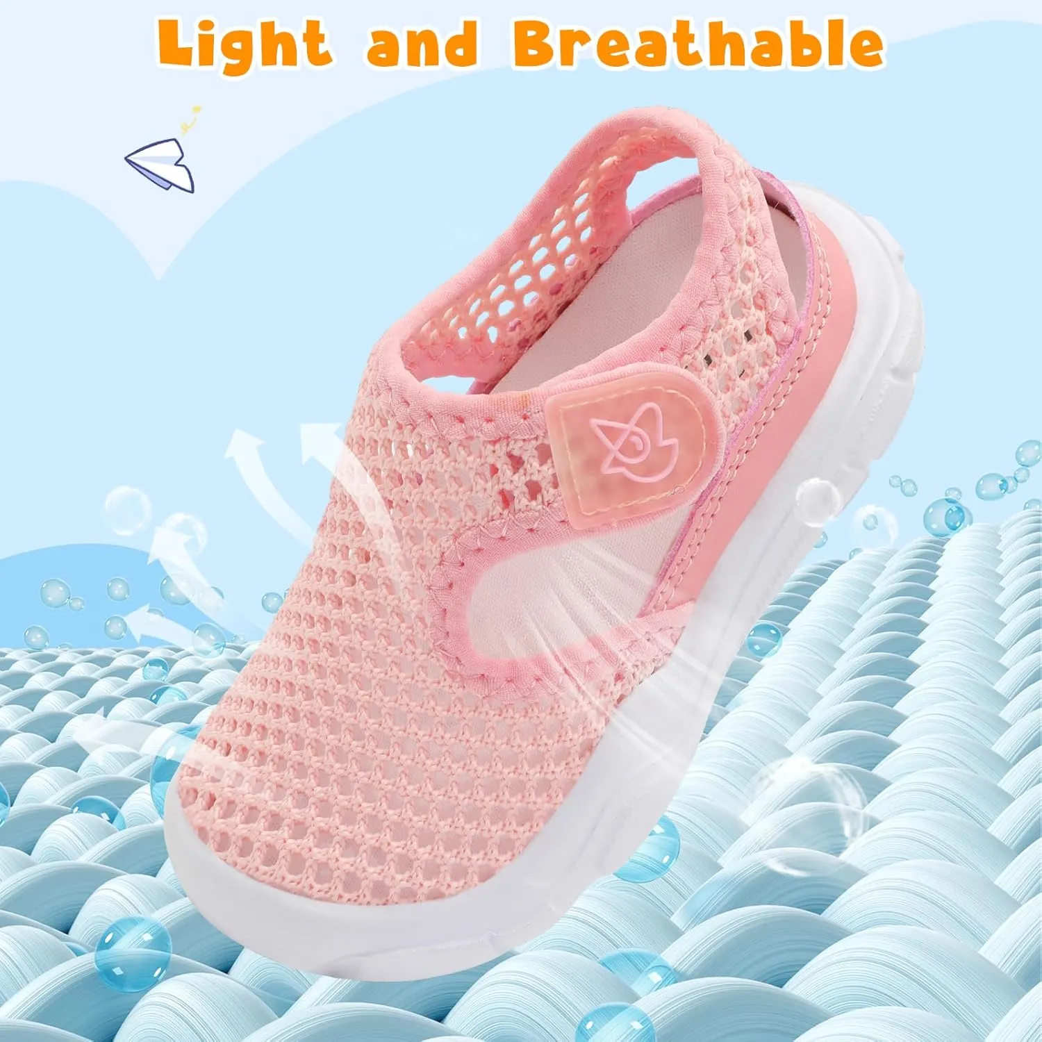 LeIsfIt Toddler Sandals Boys Girls Wide Sandals Kids Water Sandals Barefoot Water Shoes for Beach Swim Lightweight Closed Toe Summer Sandals