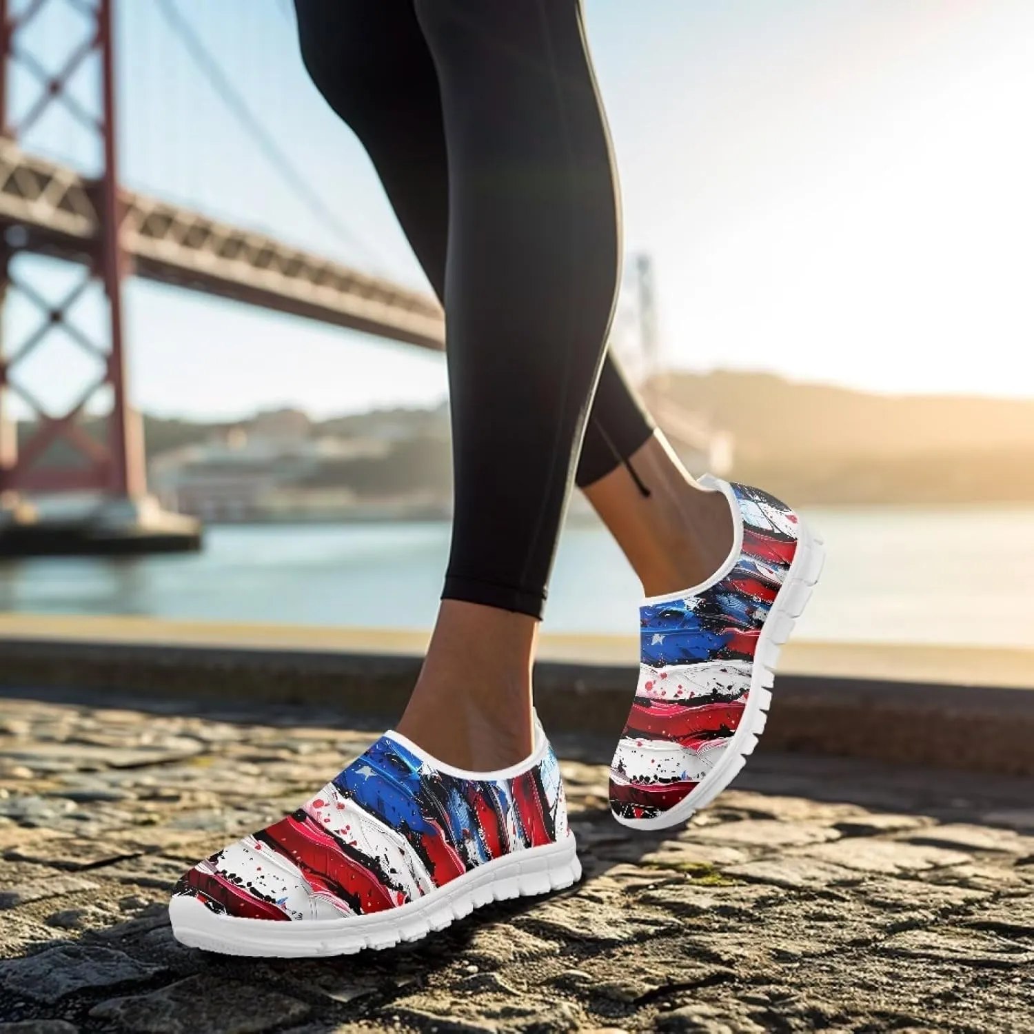 Lightweight Sneakers for Women Slip On Casual Shoes Comfortable Low Cut Loafers Non Slip Breathable Walking Running Shoes Outdoor Sport Sneakers US 5.5-11.5