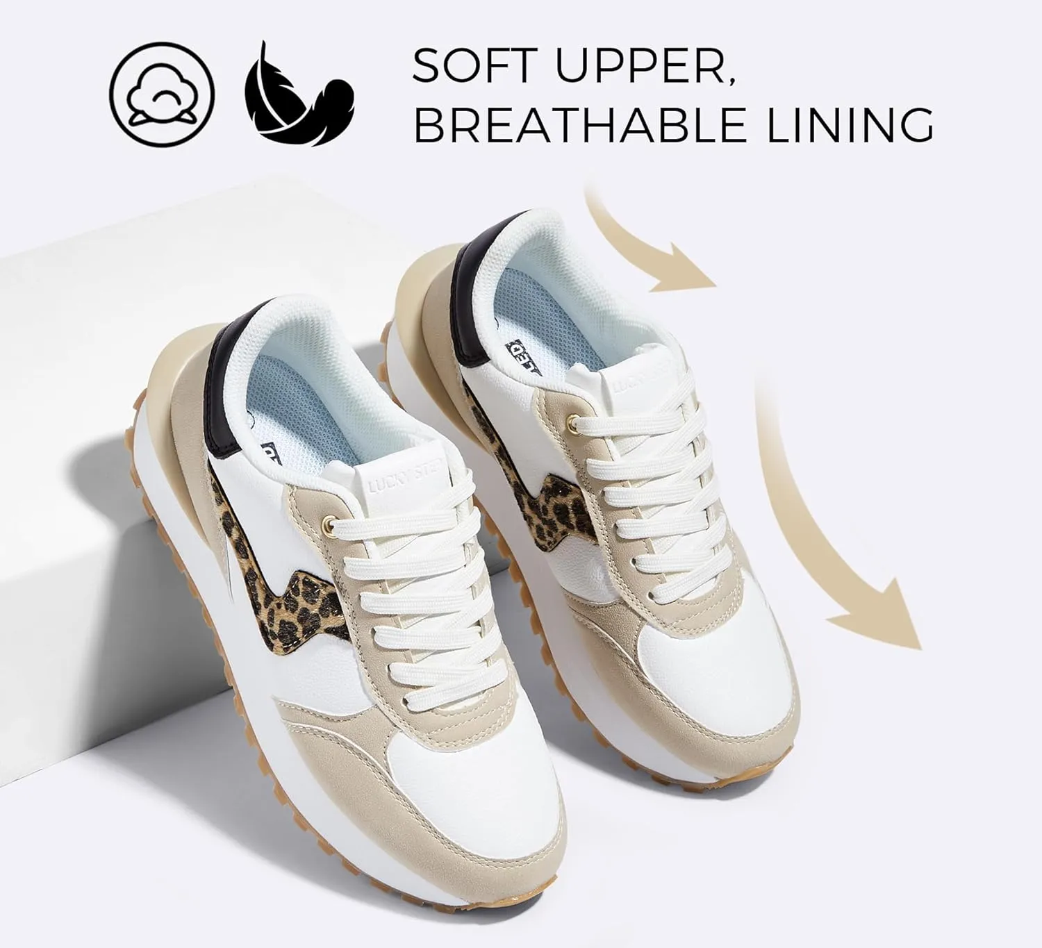 LUCKY STEP Women's Platform Fashion Sneakers Tennis Retro Walking Casual Trainers Stylish Durable Deluxe Skate Running Shoes