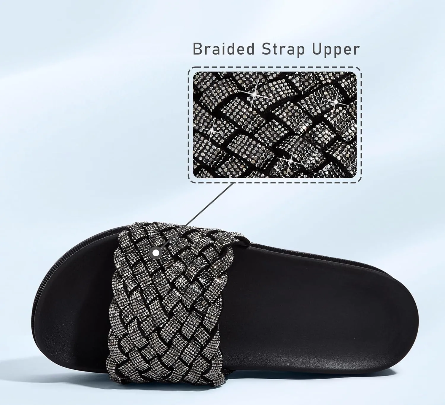LUCKY STEP Women's Platform Sandals Braided Strap Flatform Slide Open Toe Casual Summer Beach Outdoor Wedge Woven Belt Slipper