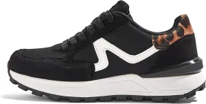 LUCKY STEP Women's Retro Fashion Casual Sneakers Colorblock Platform Classic Trendy Trainning Anti-Slip Tennis Travel Walking Shoes