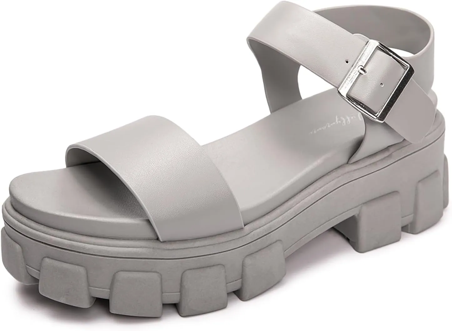 Luffymomo Women's Platform Wedge Sandals Lug Sole Sandals Adjustable Ankle Strap Chunky Heels