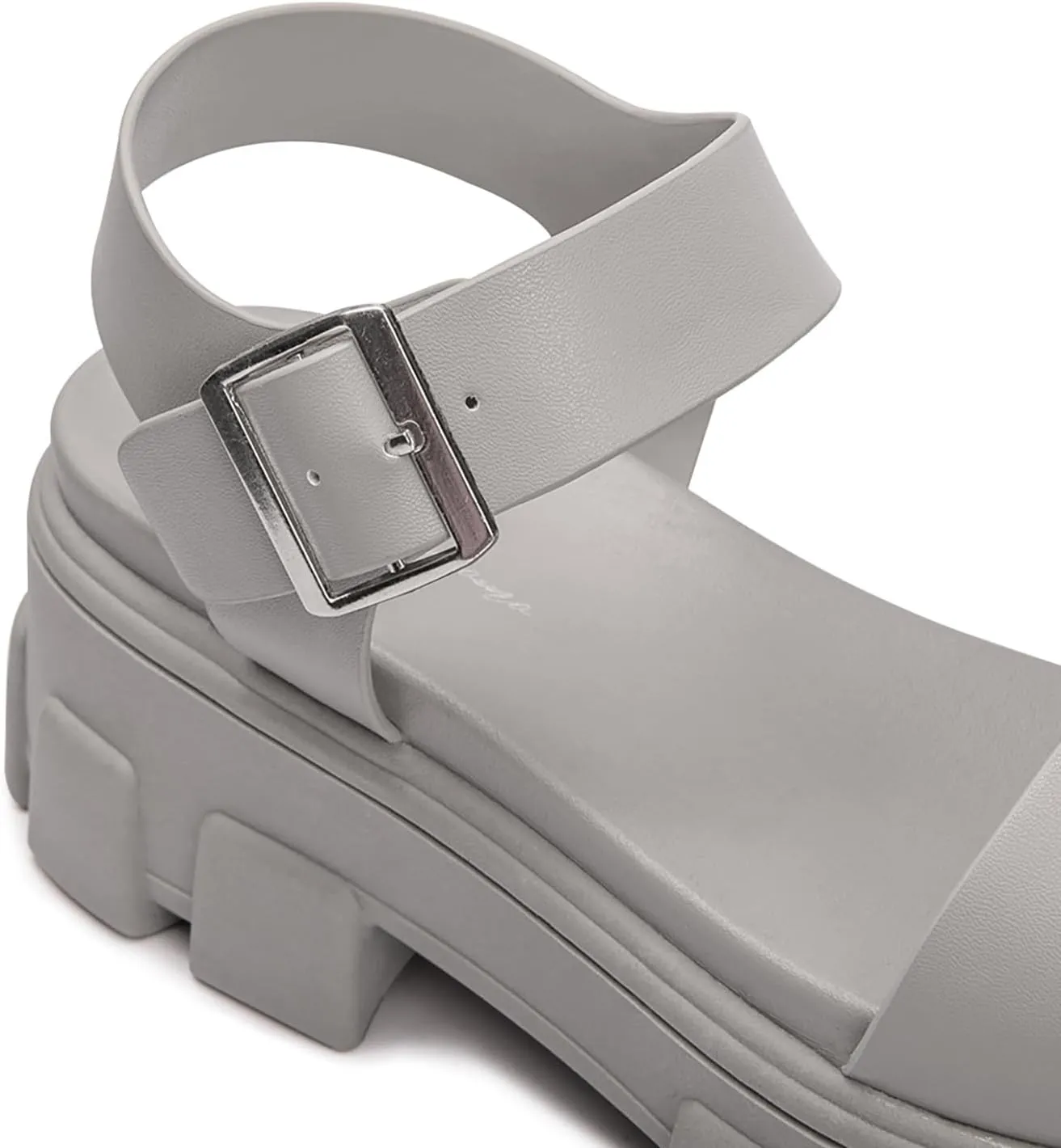 Luffymomo Women's Platform Wedge Sandals Lug Sole Sandals Adjustable Ankle Strap Chunky Heels