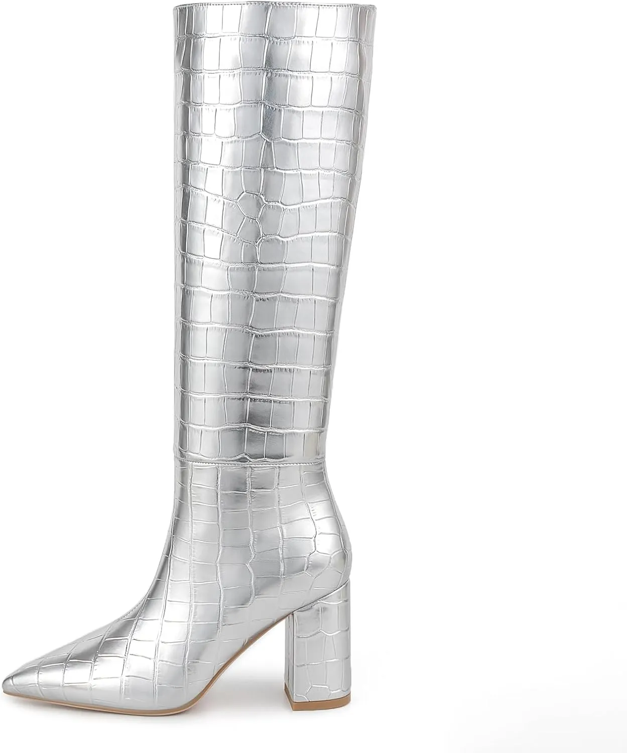 Lumeheel Knee High Boots for Women - Round Toe Chunky Heel Gogo Boots with Side Zip Women's Fashion Tall Boots