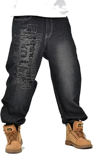 LUOBANIU Men's Fashion Baggy Jeans Straight Leg Denim Loose Fit Vintage Hip Hop Style Dance Skateboard Pants