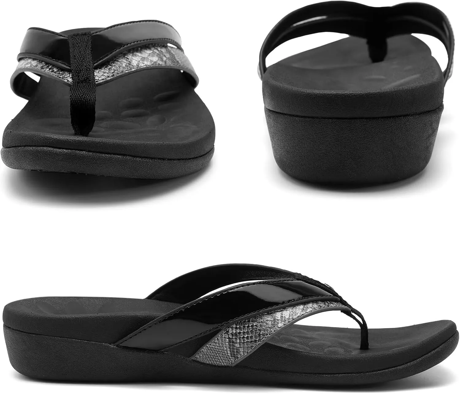 MEGNYA Comfortable Flip Flops for Womens, Arch Support Walking Sandals Outdoor, Casual Waterproof Orthotic Sandals for Summer Beach