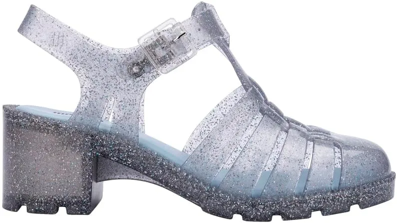 Melissa Possession Heel Fashion Sandals for Women - Iconic Fisherman Style with Medium Block Heel - Adjustable Buckle for Comfort - 100% PVC Upper/Insole/Sole - Bubblegum Scent