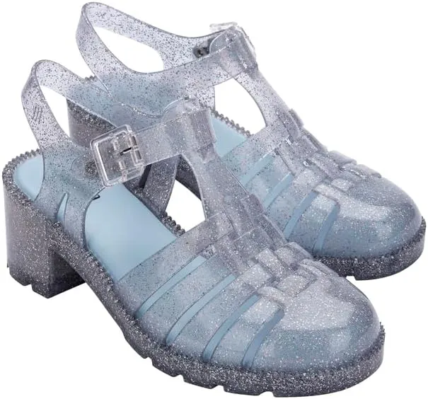 Melissa Possession Heel Fashion Sandals for Women - Iconic Fisherman Style with Medium Block Heel - Adjustable Buckle for Comfort - 100% PVC Upper/Insole/Sole - Bubblegum Scent