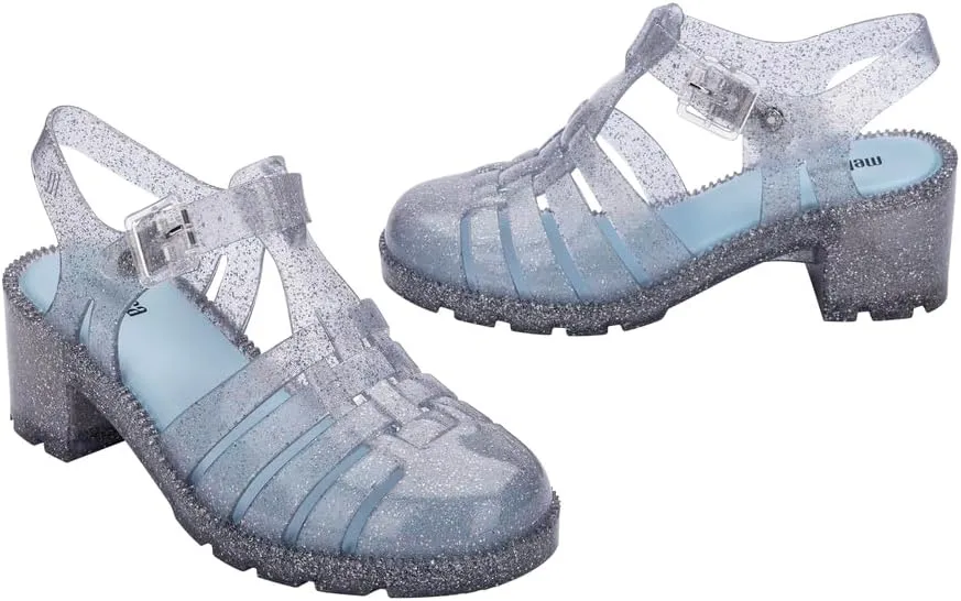 Melissa Possession Heel Fashion Sandals for Women - Iconic Fisherman Style with Medium Block Heel - Adjustable Buckle for Comfort - 100% PVC Upper/Insole/Sole - Bubblegum Scent