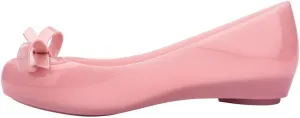 Melissa Ultragirl Bow II Flat - Versatile Slip-On Design - Stylish Flats for Women - Sweet Bow Detail - Comfy Fit - PVC & Metal Upper - Laminated Insole - Bubblegum Scent - Dressy Flats