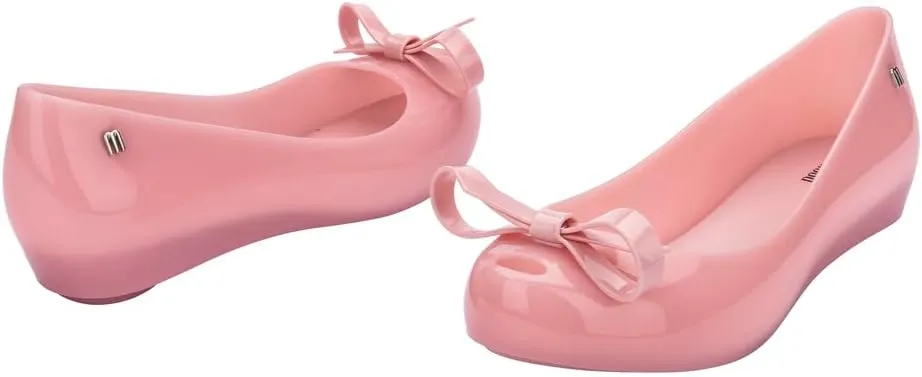 Melissa Ultragirl Bow II Flat - Versatile Slip-On Design - Stylish Flats for Women - Sweet Bow Detail - Comfy Fit - PVC & Metal Upper - Laminated Insole - Bubblegum Scent - Dressy Flats