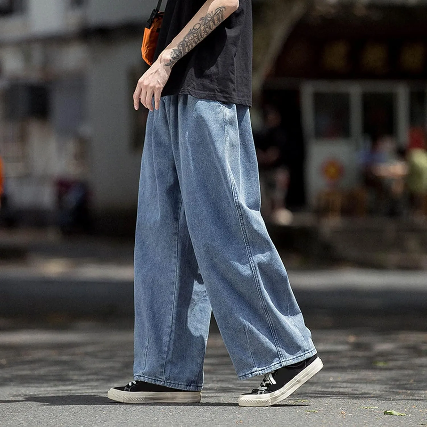 Mens Baggy Jeans for Men Women Y2k Hip Hop Skater Pants Wide Leg Jnco Jeans Loose Fit Denim Jeans Streetwear