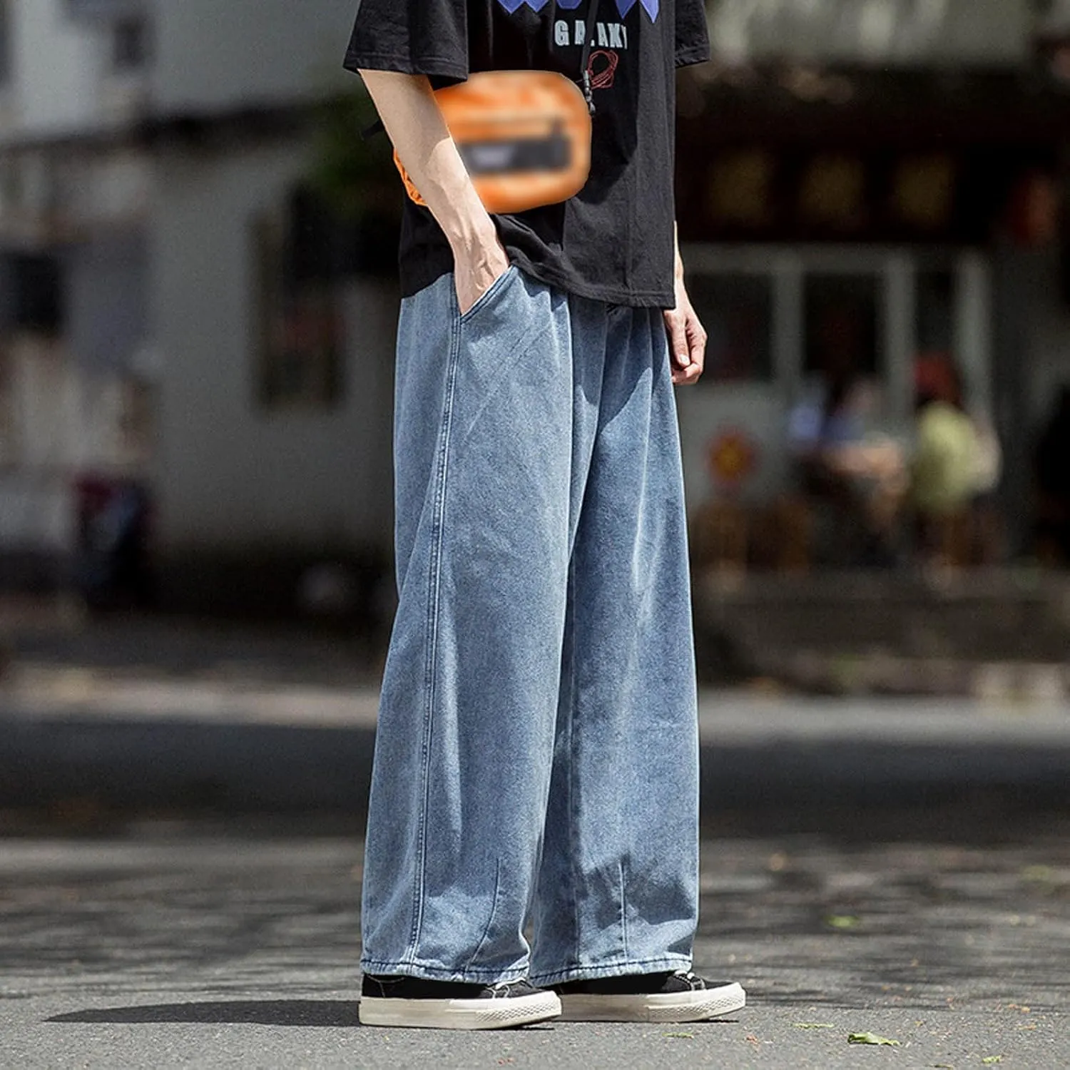 Mens Baggy Jeans for Men Women Y2k Hip Hop Skater Pants Wide Leg Jnco Jeans Loose Fit Denim Jeans Streetwear