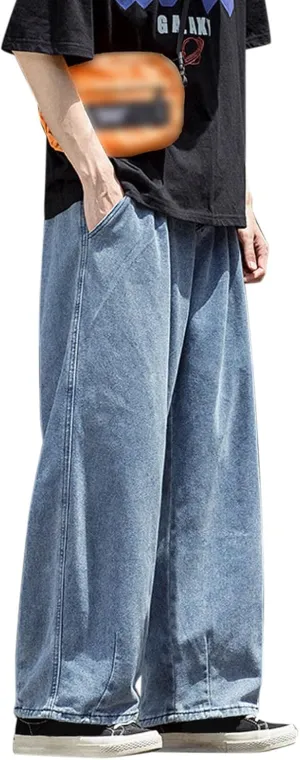 Mens Baggy Jeans for Men Women Y2k Hip Hop Skater Pants Wide Leg Jnco Jeans Loose Fit Denim Jeans Streetwear
