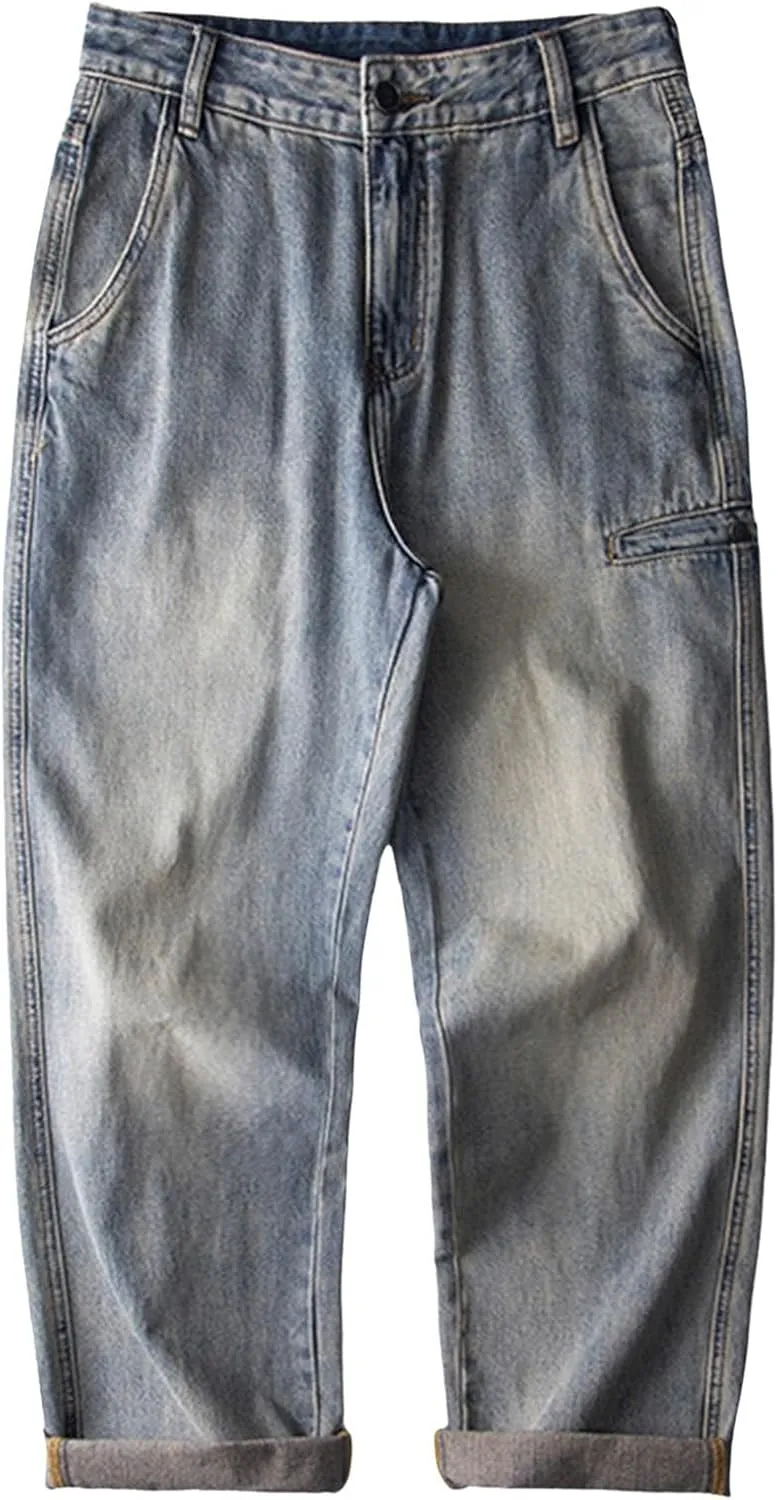 Men's Baggy Jeans Y2k Loose Fit 90s Hip Hop Vintage Baggy Fit Denim Pants Fashion Dance Skater Skateboard Pants