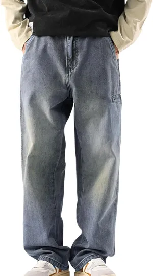 Men's Baggy Jeans Y2k Loose Fit 90s Hip Hop Vintage Baggy Fit Denim Pants Fashion Dance Skater Skateboard Pants