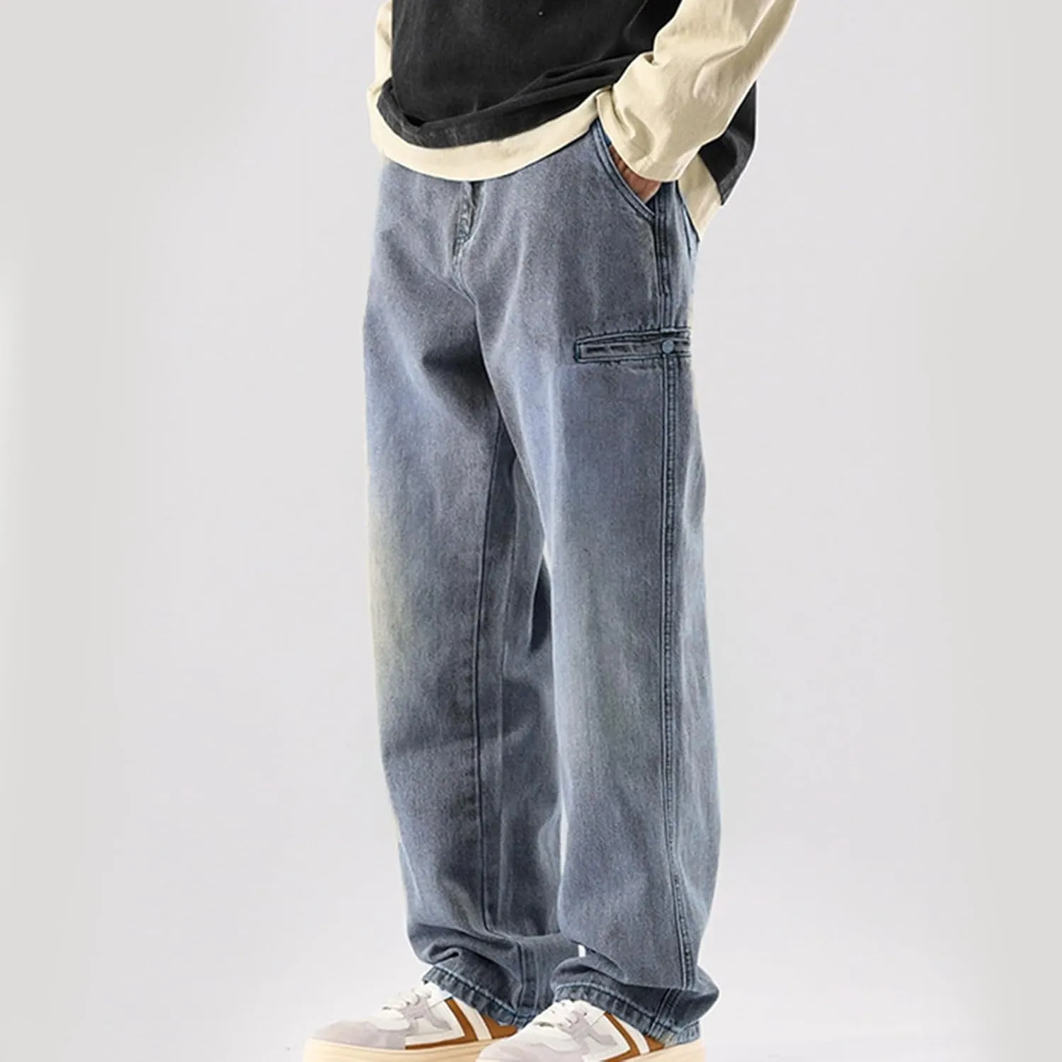 Men's Baggy Jeans Y2k Loose Fit 90s Hip Hop Vintage Baggy Fit Denim Pants Fashion Dance Skater Skateboard Pants