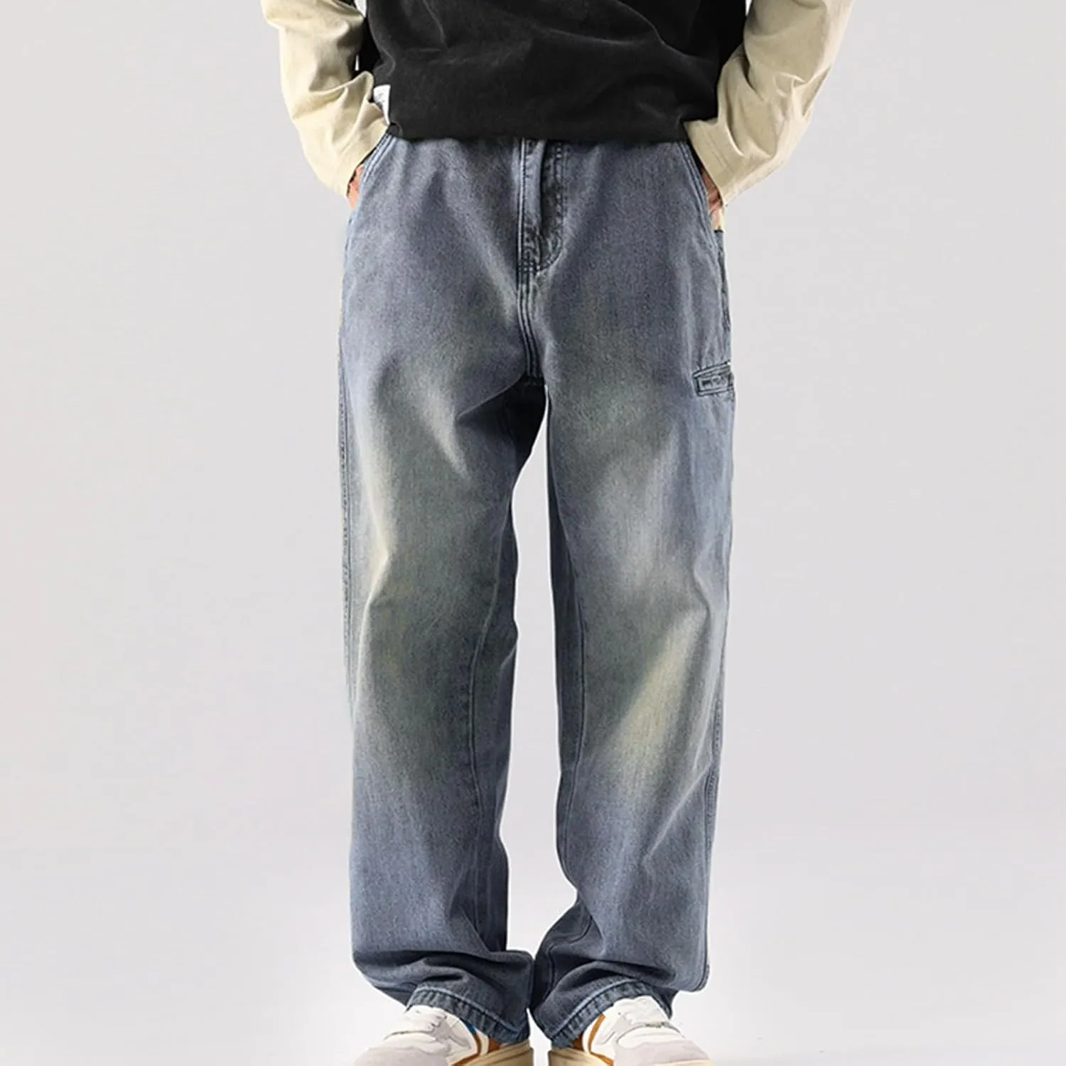 Men's Baggy Jeans Y2k Loose Fit 90s Hip Hop Vintage Baggy Fit Denim Pants Fashion Dance Skater Skateboard Pants