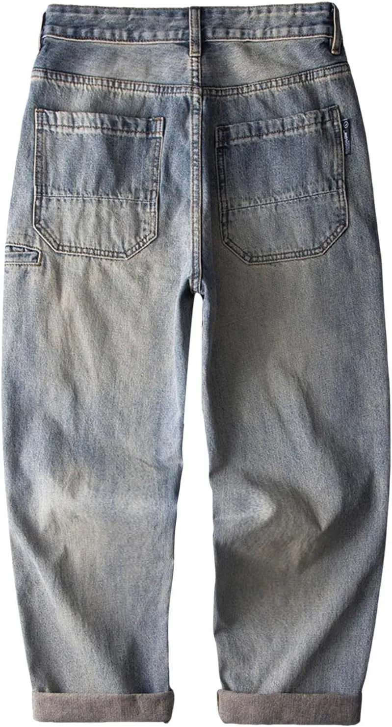 Men's Baggy Jeans Y2k Loose Fit 90s Hip Hop Vintage Baggy Fit Denim Pants Fashion Dance Skater Skateboard Pants