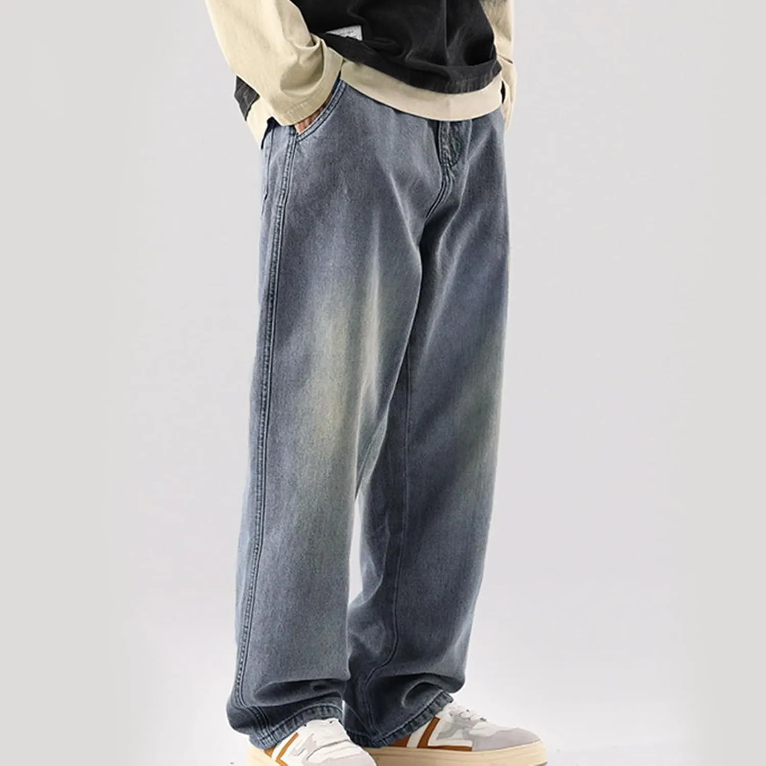 Men's Baggy Jeans Y2k Loose Fit 90s Hip Hop Vintage Baggy Fit Denim Pants Fashion Dance Skater Skateboard Pants