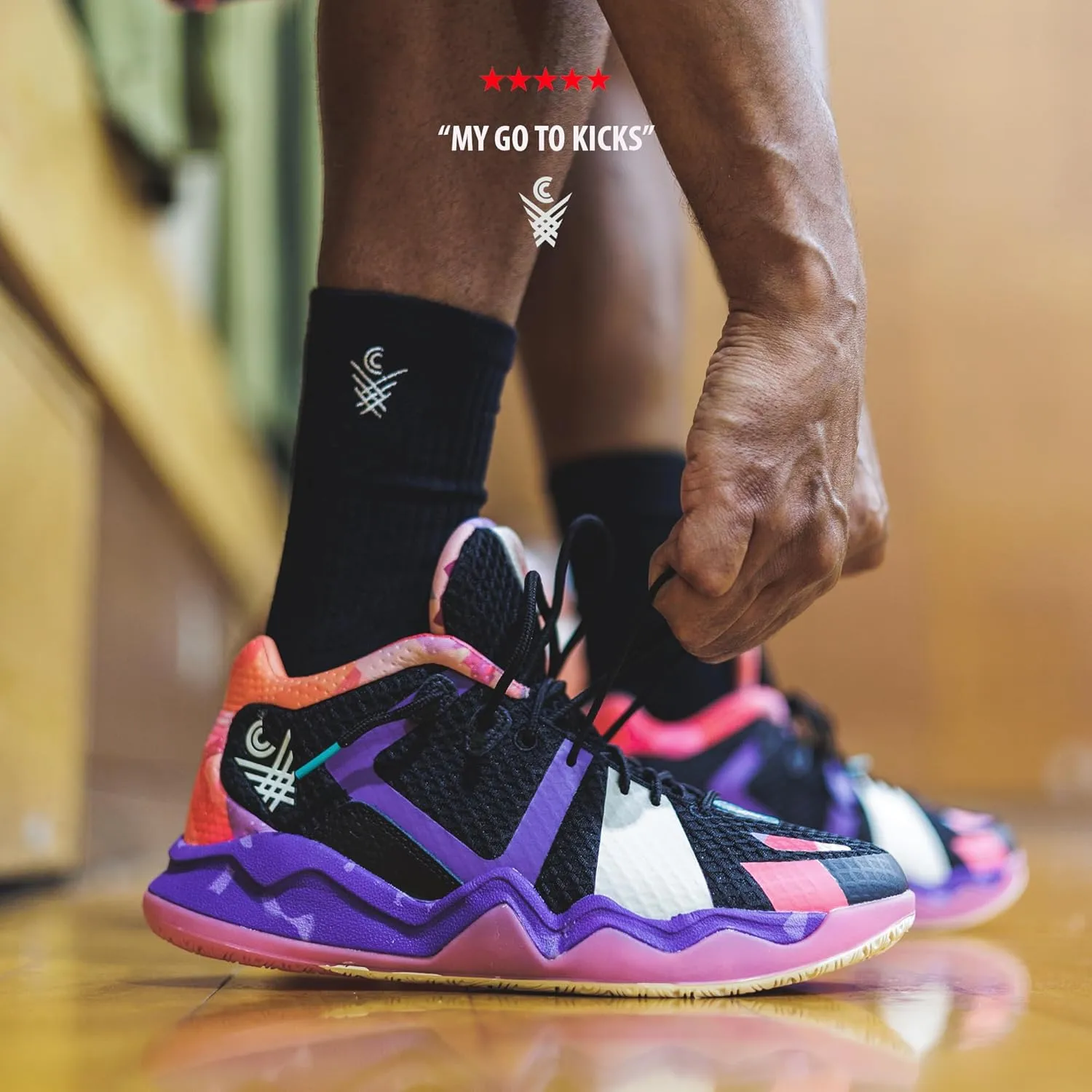 Mens Basketball Shoes with Twitch Foam Midsole and Wavybone Outsole for High Rebound and Traction