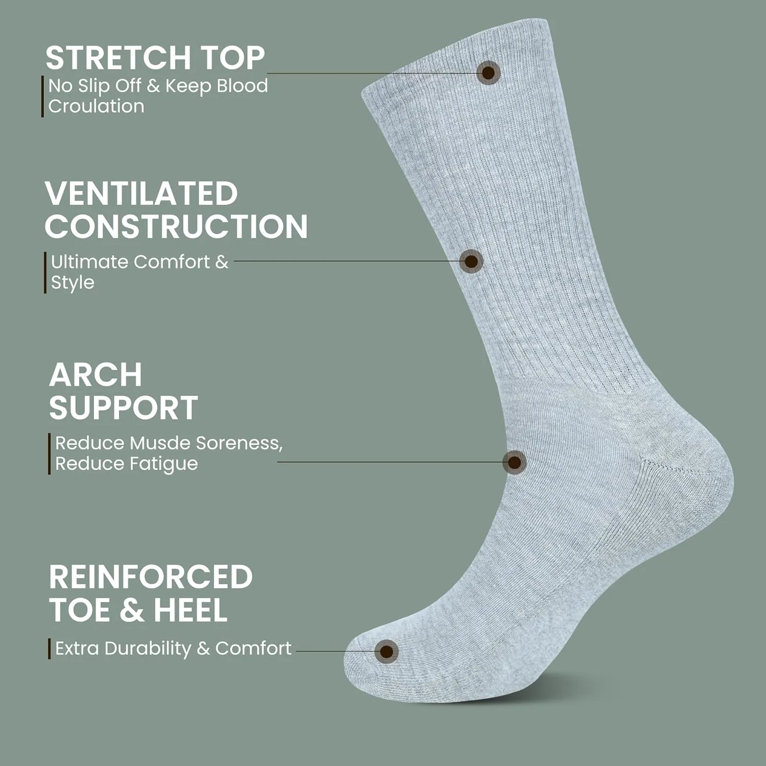 Men's Crew Socks, Pack Of 6