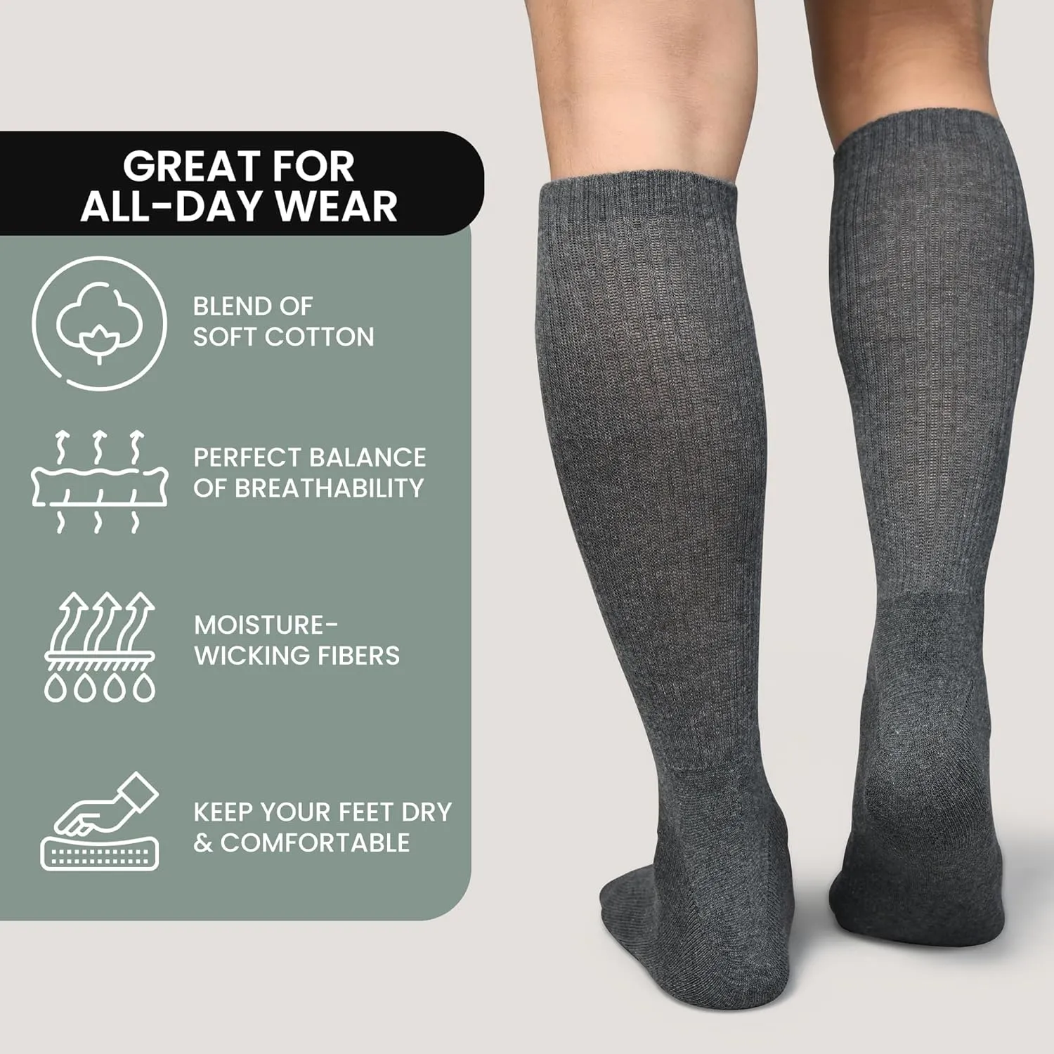Men's Crew Socks, Pack Of 6