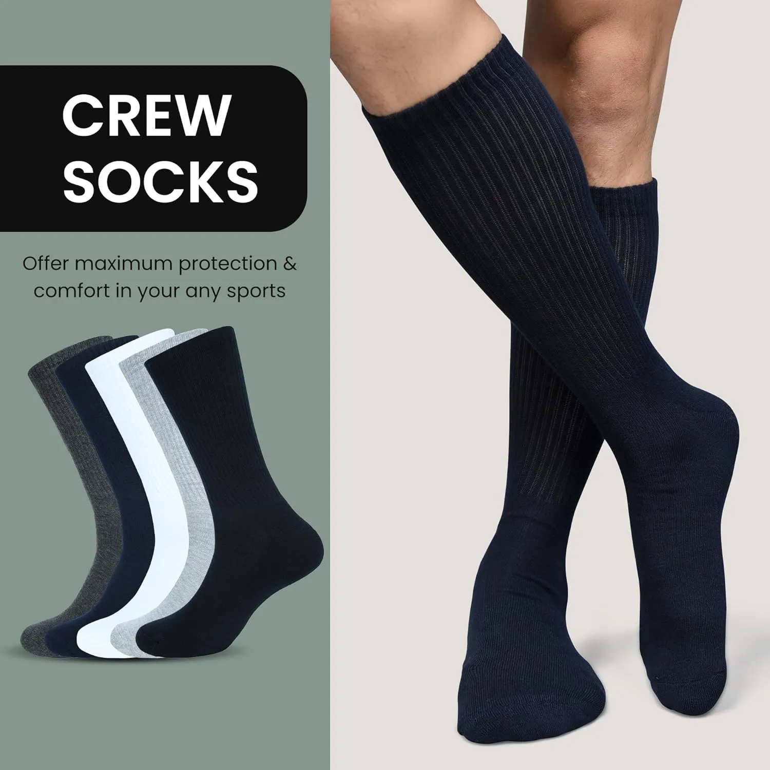 Men's Crew Socks, Pack Of 6