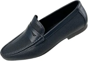Men's Dress Loafers Leather Shoes - Classic Penny Loafers for Work, Casual-Non-Slip, Comfortable Walking Shoes-Breathable Hollow Design Mocasines